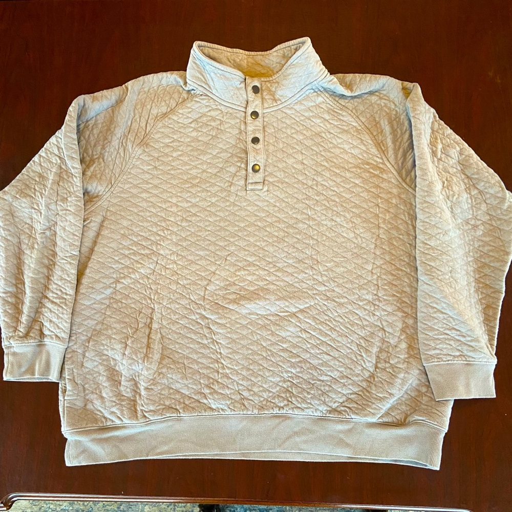 Men’s XXL Quilted quarter snap pullover light gray Goodfellow (Target)